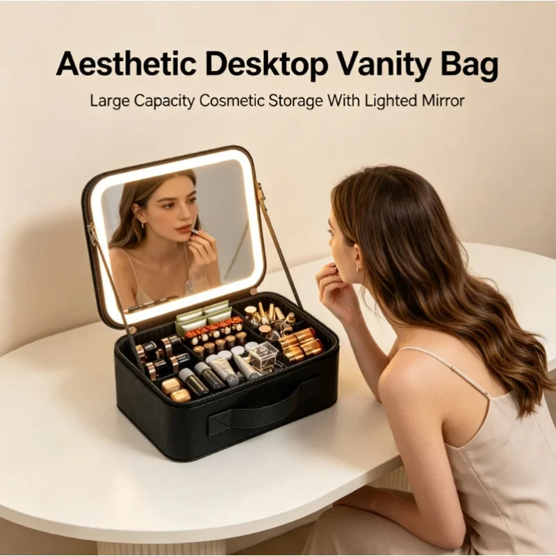 Lighted Travel Makeup Case