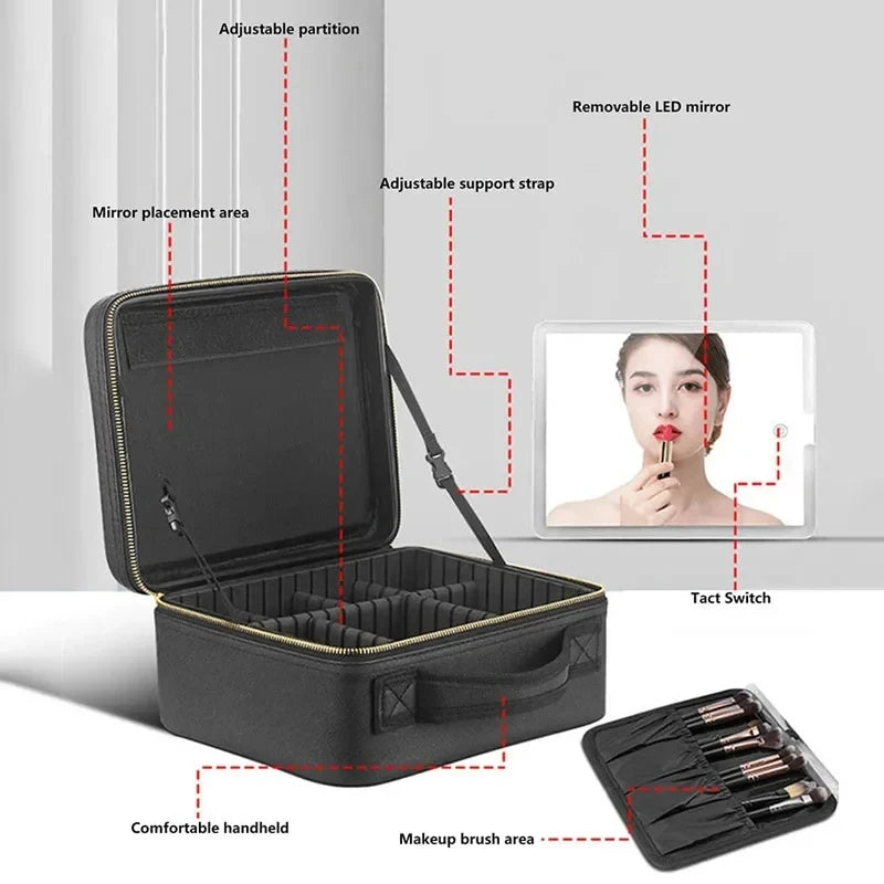 Lighted Travel Makeup Case